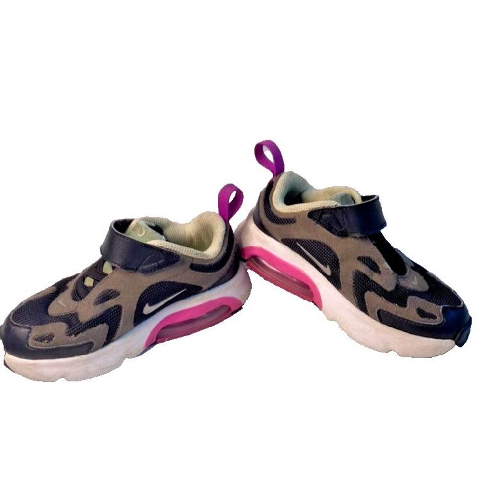 Nike Toddler Girl's -Size 9C Air Max 200 (TD) Shoes Black/Gray/Purple AT5629-004